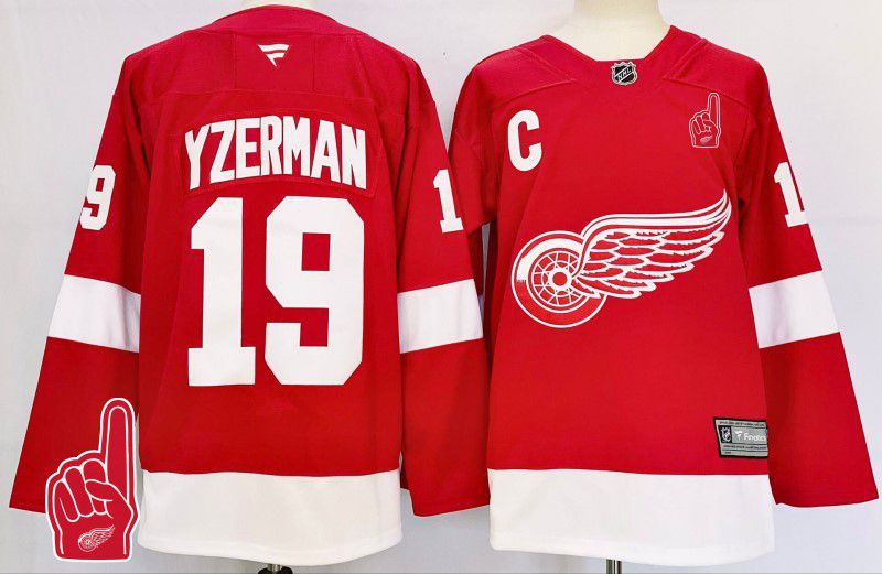 Men Detroit Red Wings #19 Yzerman Red Fanatics 2025 NHL Jersey style 5